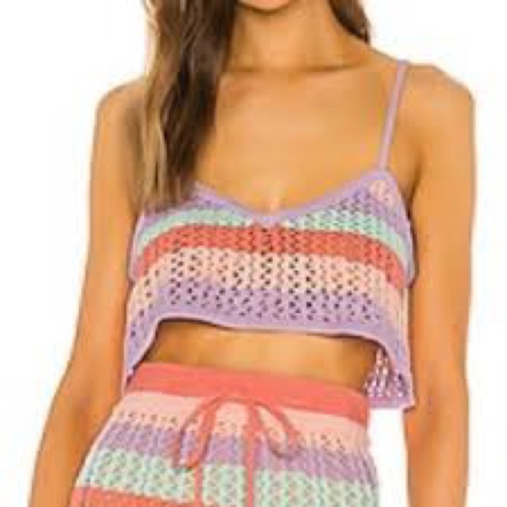 Lovers+Friends M Tropicali Knit Crop Top